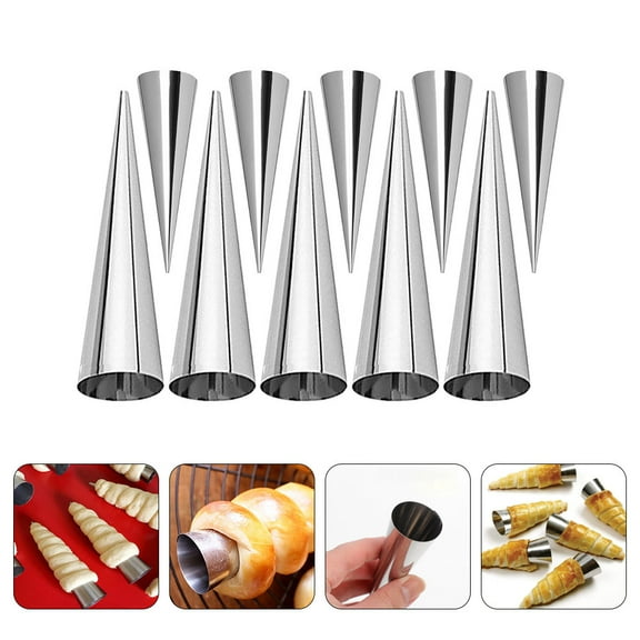 IMIKEYA 10Pcs Metal Cones for Baking Cream Horn and Croissant Mold Set