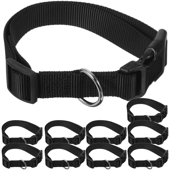 NICEXMAS 10Pcs Adjustable Black Livestock Collars for Sheep Goats and Cows