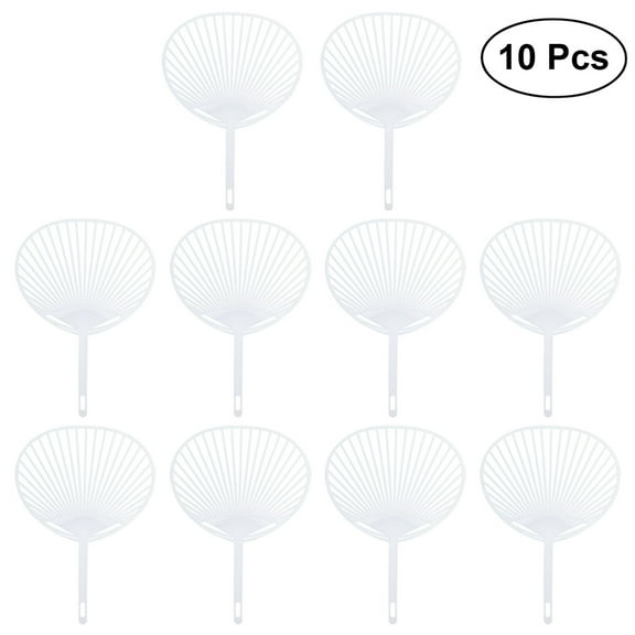 TINKSKY 10pcs Japanese Fan Uchiwa DIY Kit Hand-held Fan Framework for DIY Crafts (White)