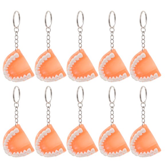 NICEXMAS 10pcs Key Ornament Resin Tooth Keychain Adorable Keychain Key Organizer Family