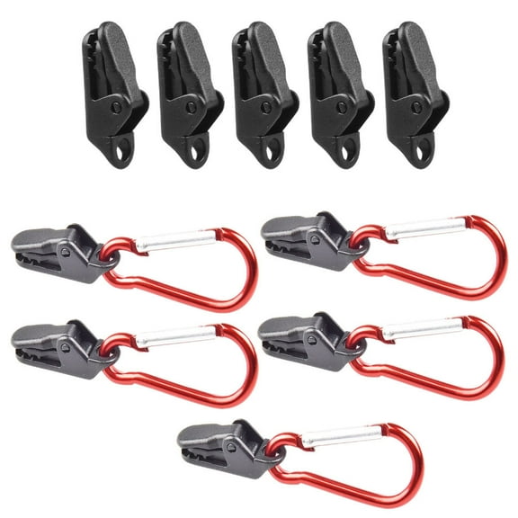 NICEXMAS 10Pcs Black Tarp Clamps Camping Tent Hardwares Kit Weather Resistant Alligator Clips