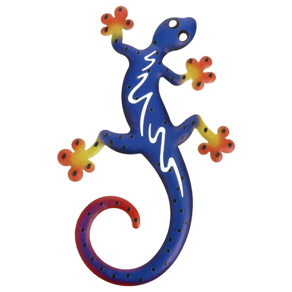 NICEXMAS Gecko Sculpture Hanging Iron Wall Decoration Blue Home Decoration for Insect Lovers 1Pcs