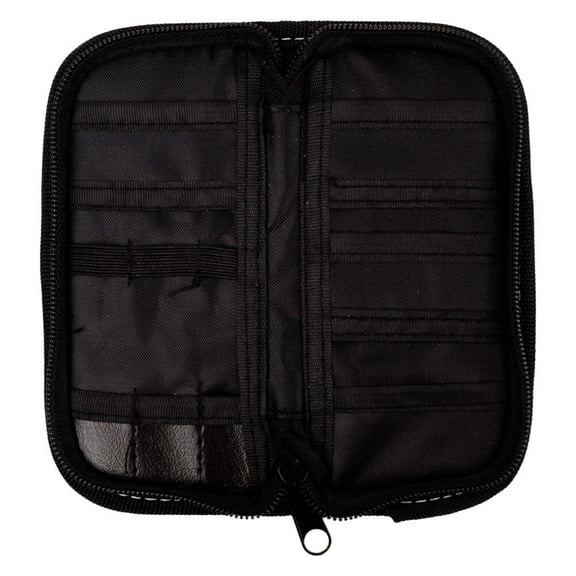 IMIKEYA Portable Black Oxford Cloth Darts Pouch with Multi Grid Storage Design