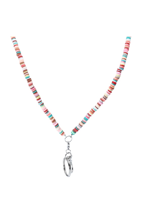 TINKSKY 1Pcs Handmade Polymer Necklace with Colorful Clay Beads for Cellphone Hanging