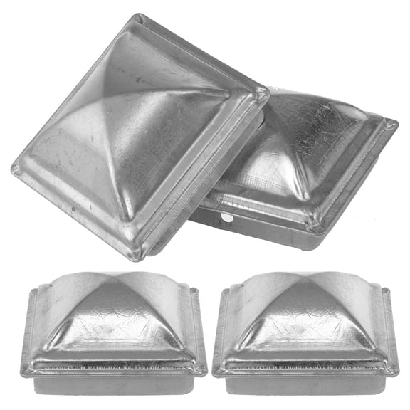 NICEXMAS 4-Pack Modern Iron Fence Post Caps Round Guardrail Protectors for Outdoor Decks and Fences