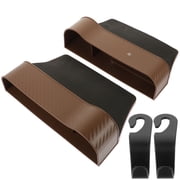 NICEXMAS 2-Pack Car Seat Gap Storage Organizer with Cup Holder, Rectangular Vehicle Interior Catch Box for Extra Storage