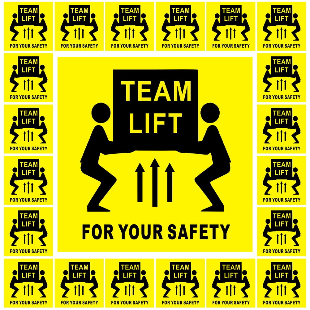 Support Required Sticker IMIKEYA Team Lift Required Sign Stickers Yellow for Heavy Object ...