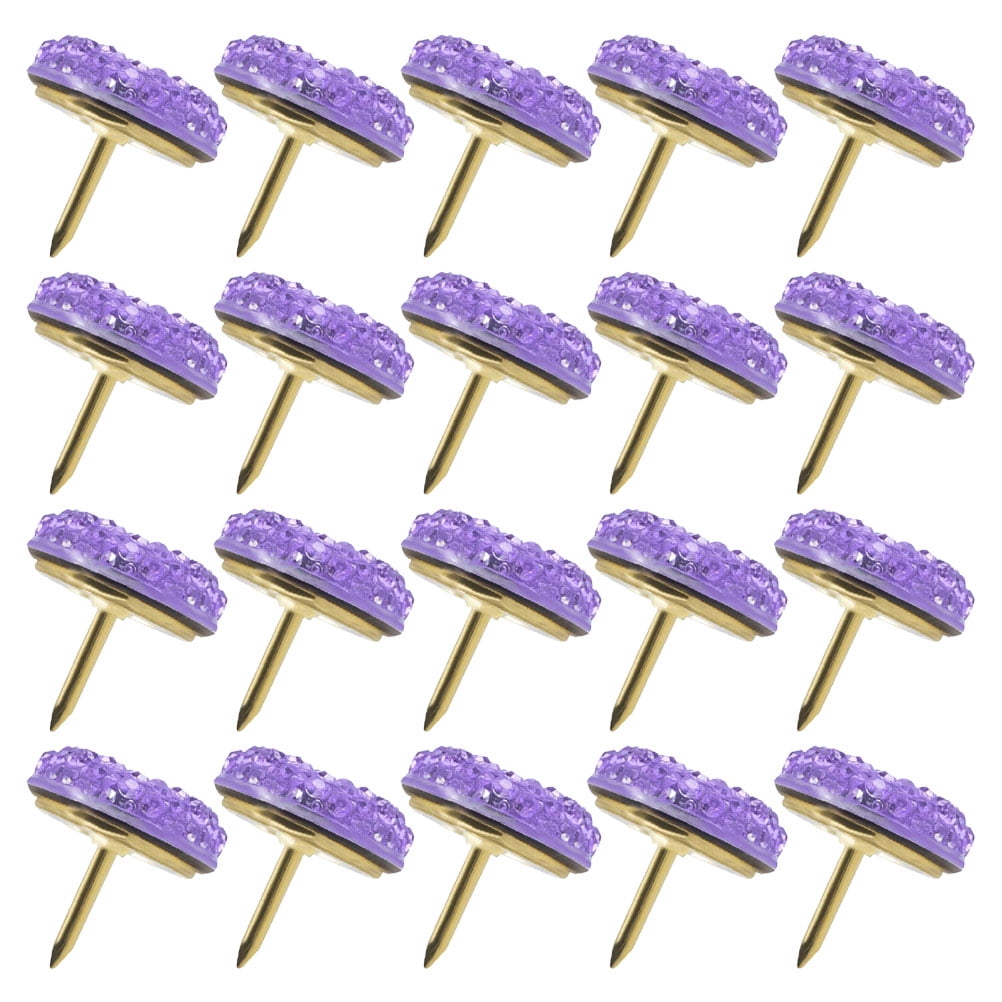 NICEXMAS 20Pcs Shiny Purple Push Pins for Bulletin Board Decoration and ...