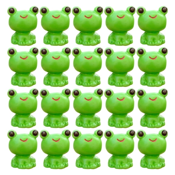 NICEXMAS 20Pcs Green Resin Frog Model for Table Decoration and Outdoor Garden Use