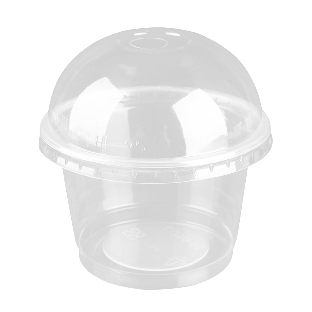 Cshangzei 50 Pcs 8oz Clear Plastic Cup with Dome Hole Lids,Disposable Ice  Cream Cups,Take away Food Containers Bowls for Dessert,Salad,Fast
