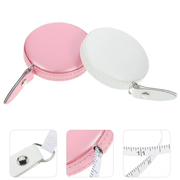 NICEXMAS 2Pcs Retractable Body Measuring Tape for Women in Fashionable Pink