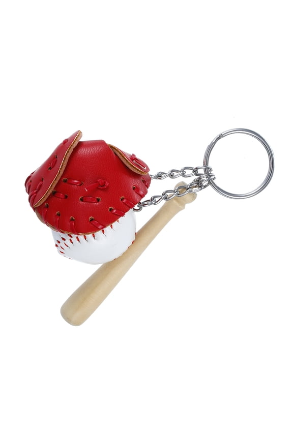 Sports Key Chains Baseball Keychain Pendant Metal Red Friends Giving 2Pcs