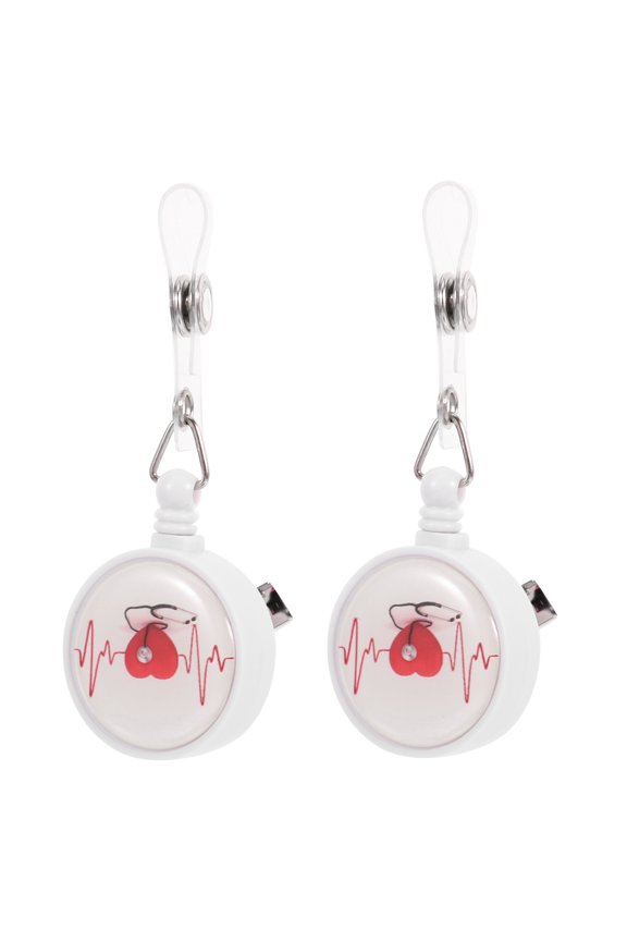 2Pcs Portable Retractable Badge Buckles with Chest Clip and Key Chain for Easy Access