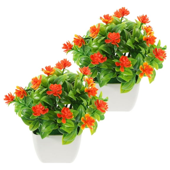 IMIKEYA Simulation Rose Bonsai Plastic Decorative Imitation Plant Pot for Home Office Imikeya 2Pcs