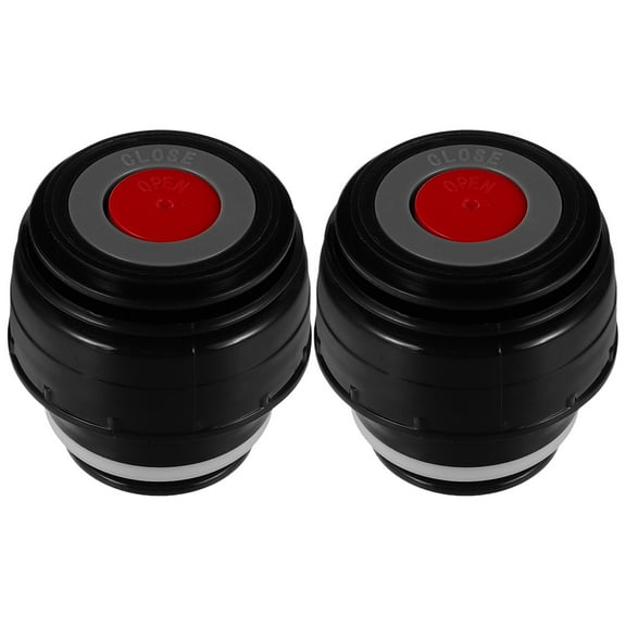 NICEXMAS 2Pcs Replacement Leakproof Black Thermal Mug Lid for Insulated Bottle