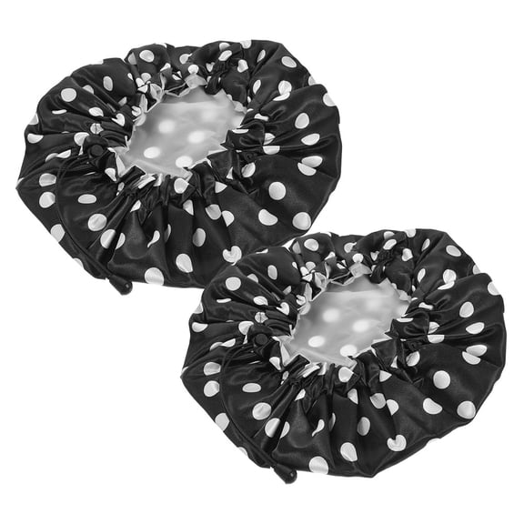 TINKSKY 2pcs Shower Caps For Women Thickened Bath Hats Reusable Hair Caps For Long Hair For Cooking Spa And Makeup