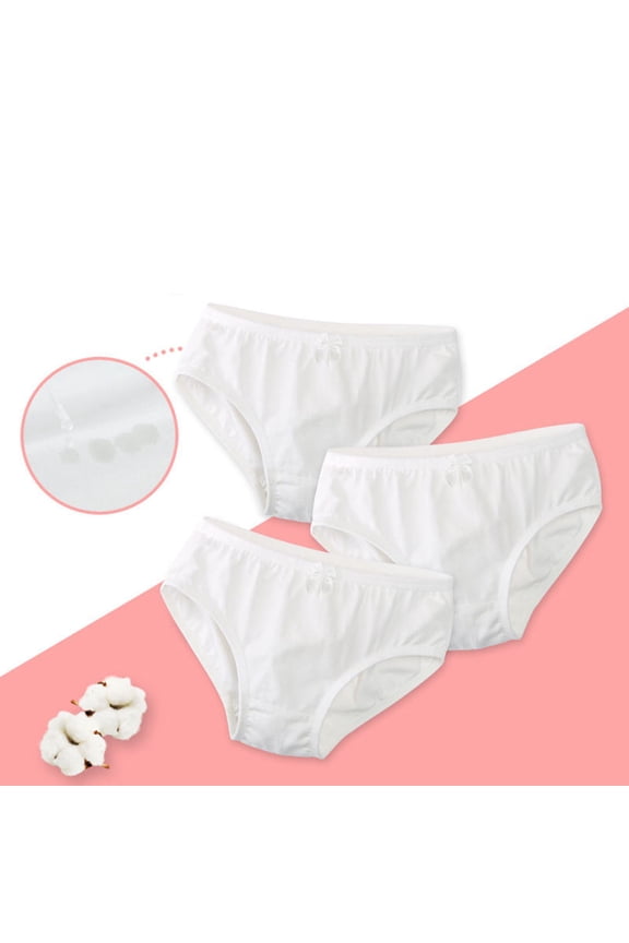 3Pcs White Breathable Cotton Ballet Briefs High Waist Elastic for Gymnastics