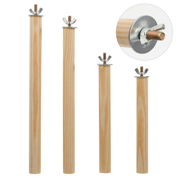 NICEXMAS 4PCS Bird Sticks for Cage Stainless Steel Balance Development for Parrots