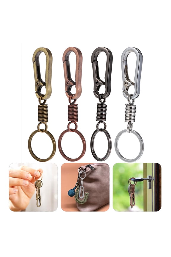 Metal Keychain Assorted Color Alloy Car Key Chain Easy to Carry 4Pcs