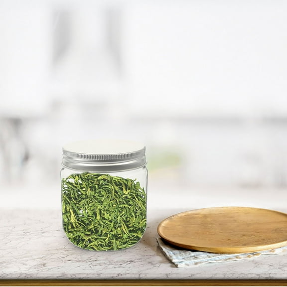 IMIKEYA Kitchen Food Storage Jars, Clear Pet and Aluminum, Airtight and Versatile, 4Pcs