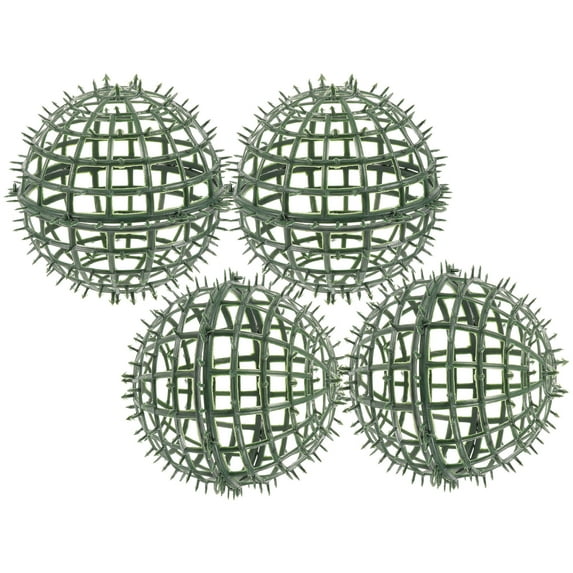 NICEXMAS 4Pcs Green Plastic Flower Shelf Holder Cages for Artificial Balls Ideal for Garden and Event Decor
