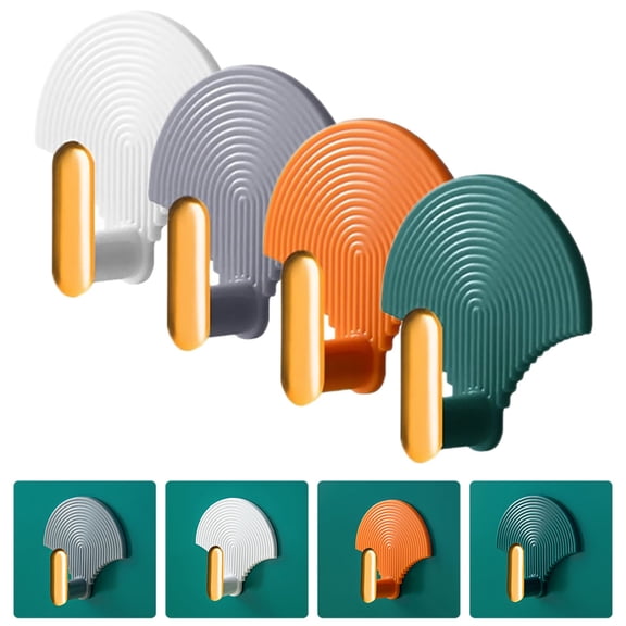 TINKSKY 4-Pack Plastic Wall Hooks for Hanging Bags and Purses, Assorted Colors, Home Storage and Organization Solution