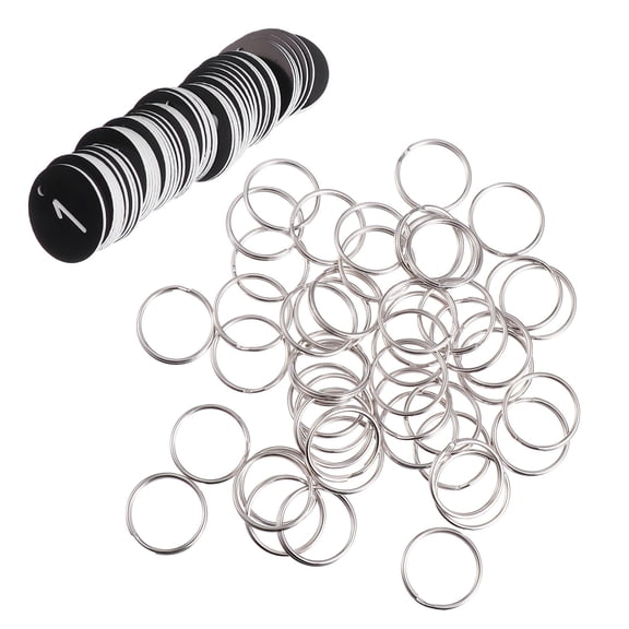 NICEXMAS 50Pcs Engraved Black Plastic Numbered Tags for Locker and Table Organization