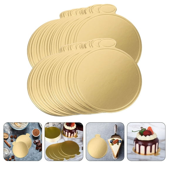 IMIKEYA Cake Base Boards Golden Food Grade Paper 50Pcs Oil Resistant