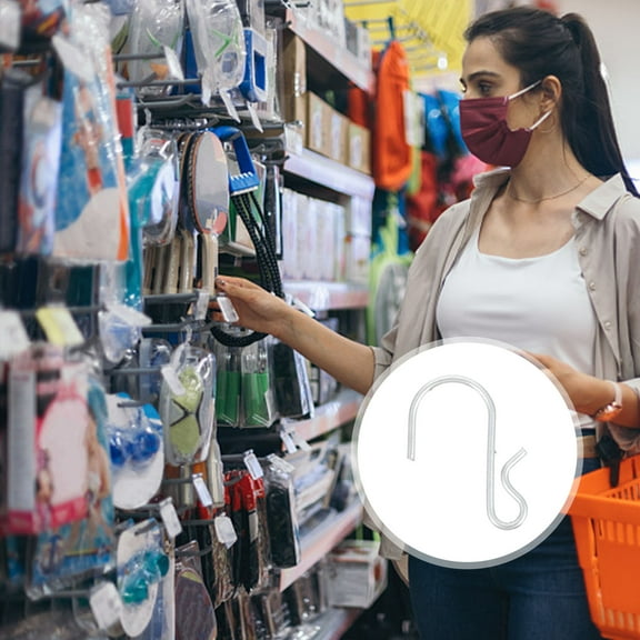 TINKSKY 50Pcs Metal Clip Hooks S Shape for Shop Pegboard Display Uses