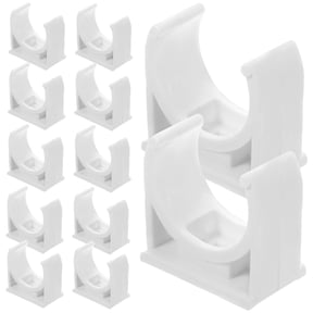 NICEXMAS 50Pcs PVC U Bracket Pipe Clamp Holder White Support Base for Water Tube Mounting