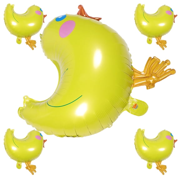 NICEXMAS 5Pcs Yellow Pattern Balloons Foil for Fun Birthday Party Decorations and Gatherings