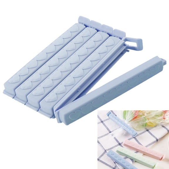 NICEXMAS 5Pcs Food Bag Sealer Barrette Style Watertight Clips for Everyday Use Kitchen Home Blue