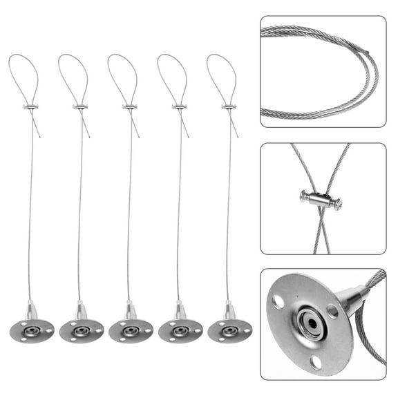 IMIKEYA 5Pcs Wire Rope Hanger Zinc Alloy Secure Hanging System for Galleries