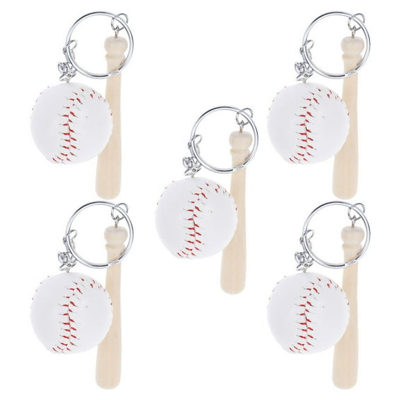 NICEXMAS Set of 5 Stylish Baseball Shaped Key Chains Cute Key Holders Decorative Accessories