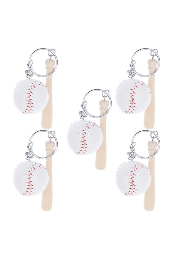 Set of 5 Stylish Baseball Shaped Key Chains Cute Key Holders Decorative Accessories