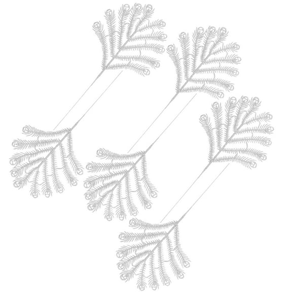 NICEXMAS 6-Pack Glitter Leaf Ornaments Decorative Pendants for Holiday Tree and Home Decoration
