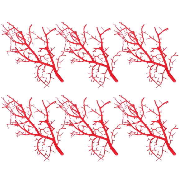 TINKSKY 6pcs Artificial Branch Red Plastic Craft Twigs For Shopping Mall