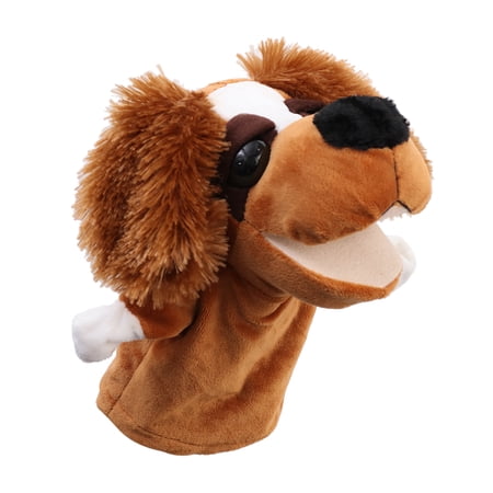TINKSKY Baby Animal Hand Puppet Cartoon Role Play Toy Educational Plush Dolls Glove (Hairy Ears Dog)