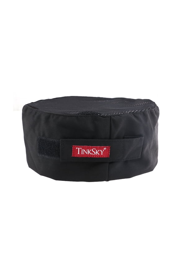 TINKSKY Breathable Mesh Chef Hat with Adjustable Strap, Professional Catering Cap, One Size Fits All, Black