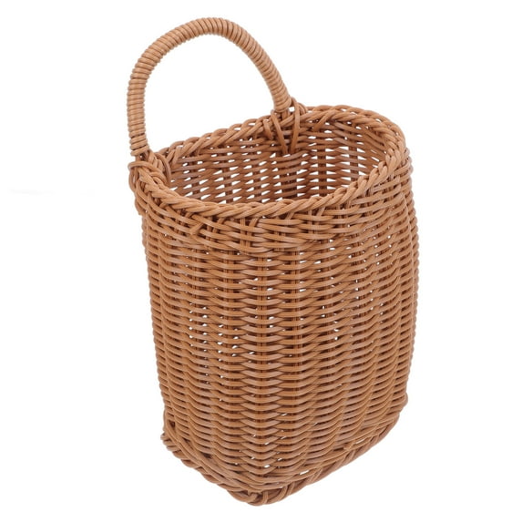 NICEXMAS Stylish Brown Plastic Wall Basket for Home Organization, Heavy Load Storage and Decorative Use
