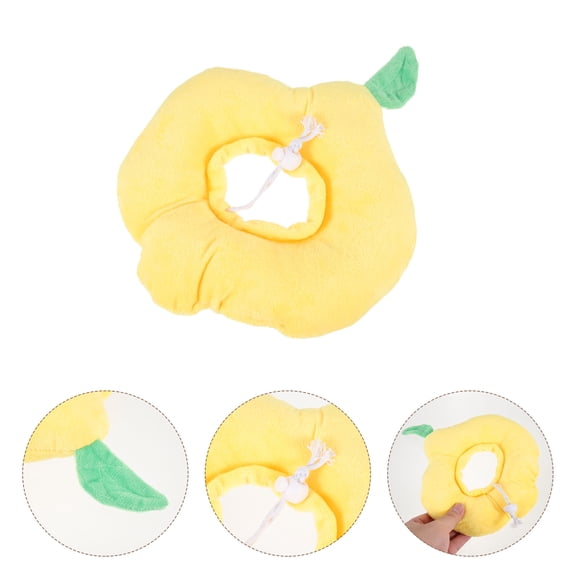 NICEXMAS Comfortable Pet Elizabethan Collar Yellow Cotton Velvet 1Pack