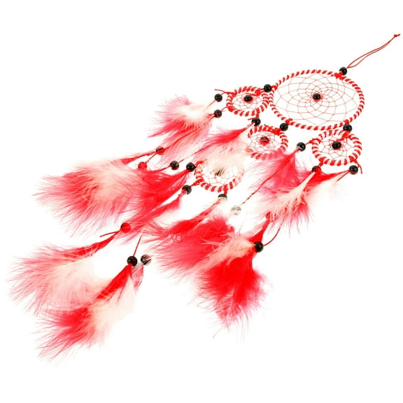 NICEXMAS Red Handmade Dream Catcher Unique Pendant for Home and Car Decor