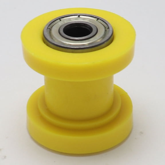 NICEXMAS Yellow Motorcycle Chain Tensioner Roller with Metal Chain Guide Wheel for Smooth Riding
