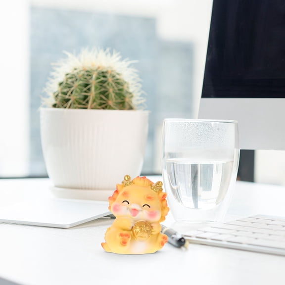 NICEXMAS Multi Color Resin Dragon Figurine Cute Desktop Decoration Symbolizing Luck and Happiness