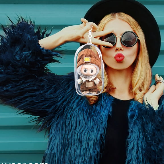 NICEXMAS Clear Display Bag for Collectibles with Dustproof Transparent PVC Storage Pouch