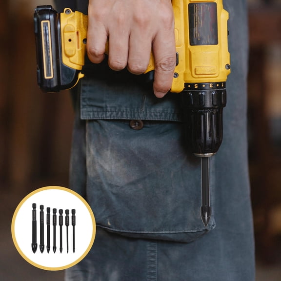 NICEXMAS 7Pcs Universal Triangle Drill Bits Black for Precise Drilling on Ceramic Tile Glass Concrete
