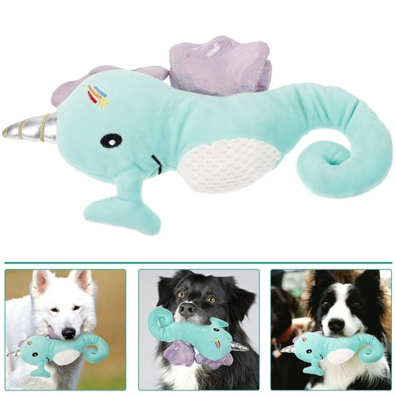 TINKSKY Funny Squeaky Dog Toys Plush Sky Blue Interactive Teeth Cleaning 1Pack