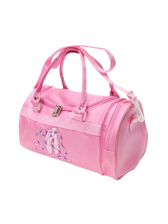 TINKSKY Girls Ballerina Ballet Slippers Dance Bag Ballet Duffle Bag with Side Compartment (Pink)