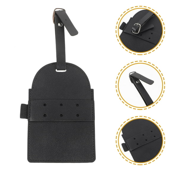 NICEXMAS Golf Bag Tag Tee Holder Black Pu 1Set