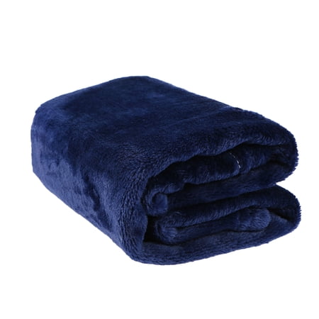 TINKSKY Gorgeous Flannel Fleece Pet Blanket Cozy Towel Solid Color Pet Blanket(Dark Blue)
